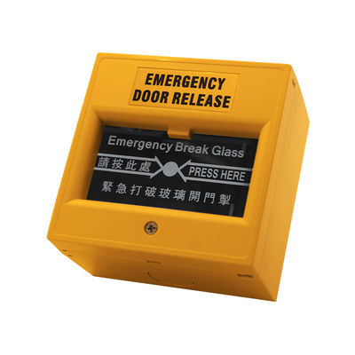 Yellow Call Point Emergency Break Glass Unit , Waterproof Manual Call Point English Version