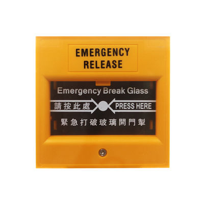 Yellow Call Point Emergency Break Glass Unit , Waterproof Manual Call Point English Version