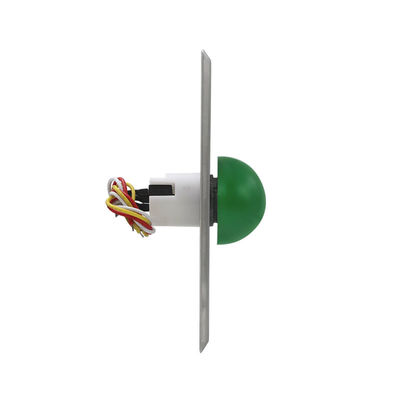 Heavy Duty Green Dome Exit Button , Square Size 3 * 3 Mushroom Push Button Switch