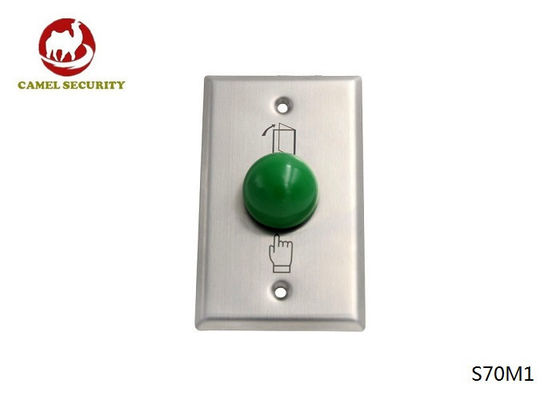 Heavy Duty Green Dome Exit Button , Square Size 3 * 3 Mushroom Push Button Switch