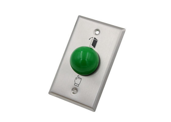 Heavy Duty Green Dome Exit Button , Square Size 3 * 3 Mushroom Push Button Switch