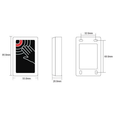 K3 Touchless Surface Mount Exit Button Waterproof IP68 Multi-function Surface mount Zinc alloy Exit button